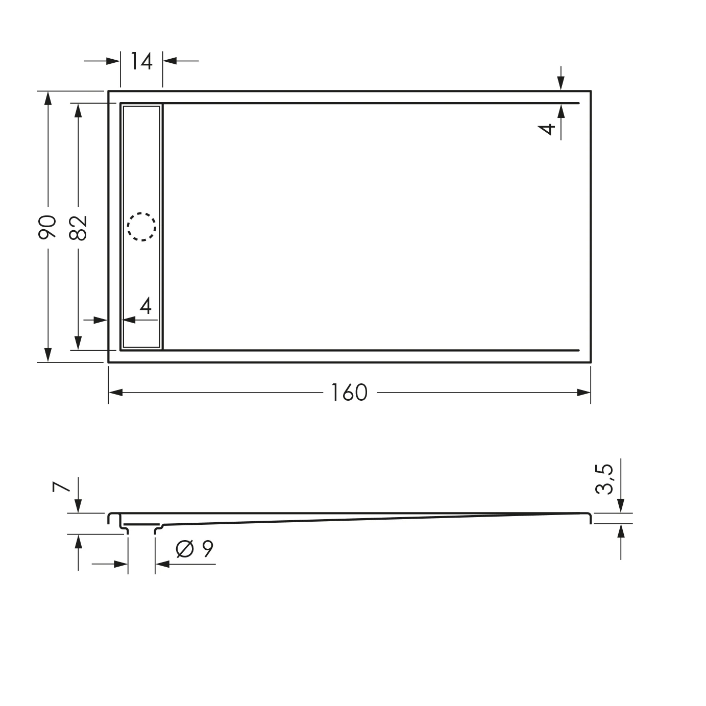 Steinkamp Living Duschwanne 160 x 90 cm mit Ablaufrinne, superflach Bild 4