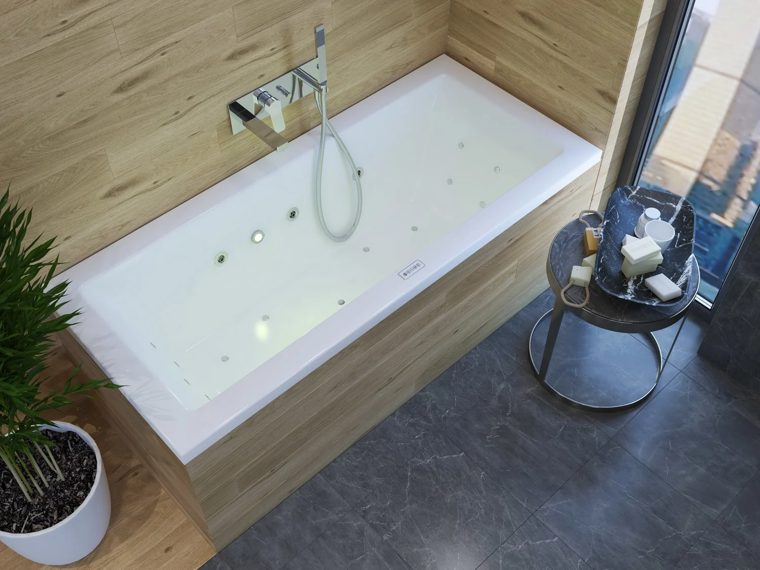 Steinkamp Life Rechteck-Badewanne mit Whirlsystem 170 x 75 cm, inkl. Viega Multiplex M5 Bild 9