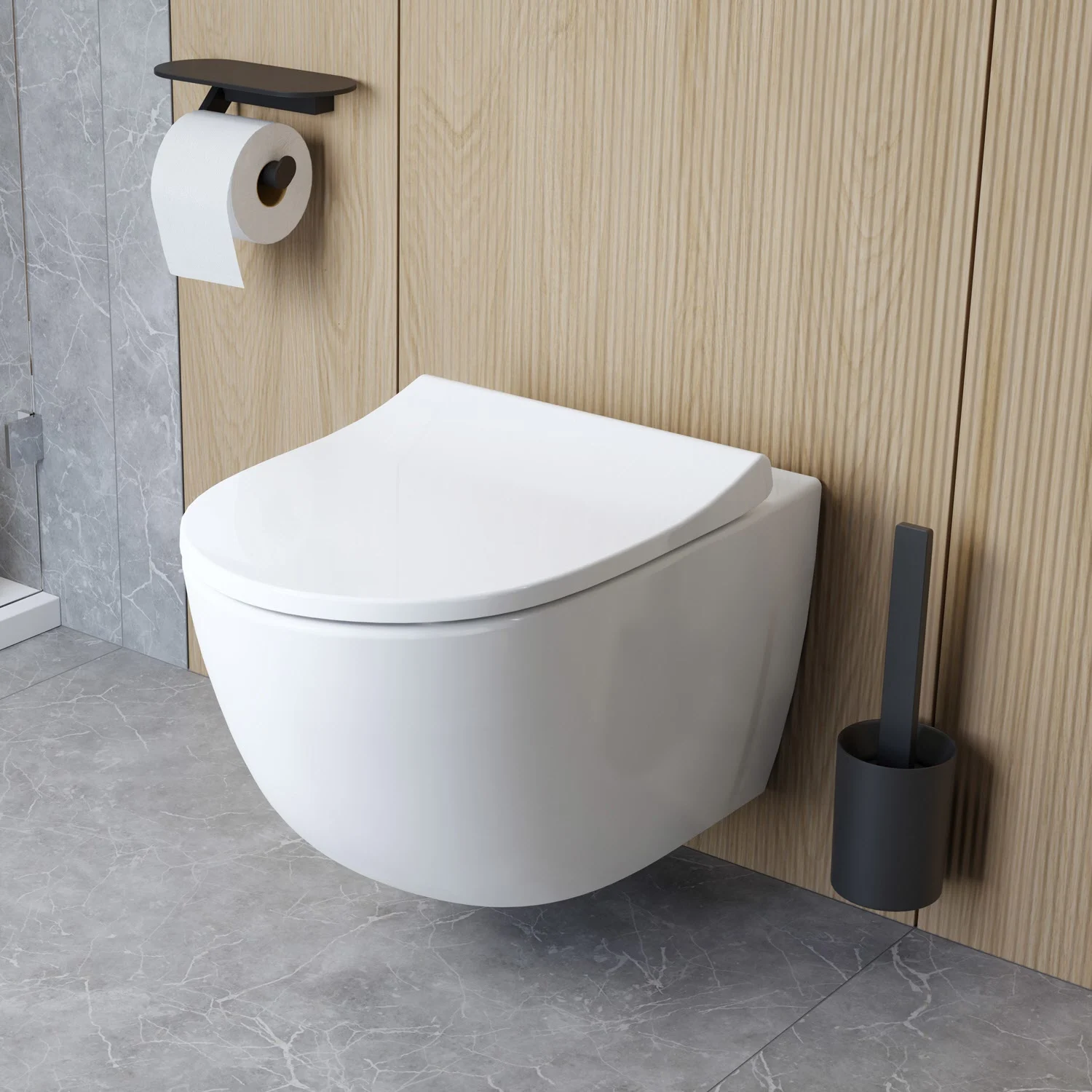 Steinkamp Living 2.0 Wand-WC Tiefspüler inkl. WC-Sitz Slim Wrap over mit Absenkautomatik und Quick release