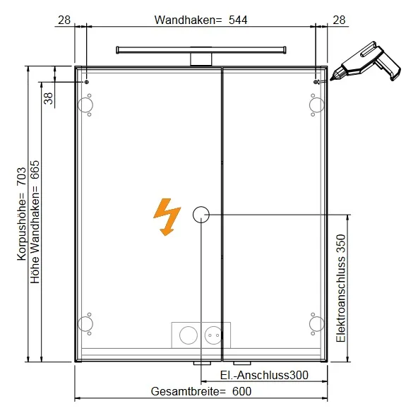 Steinkamp Joy 2.0 Spiegelschrank 60 cm mit 2 Türen und LED-Aufsatzleuchte Bild 5
