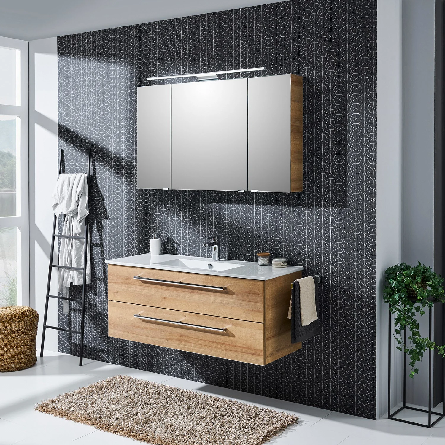 Steinkamp Life 2.0 Badmöbel Set 121 cm mit LED-Spiegelschrank Bild 8