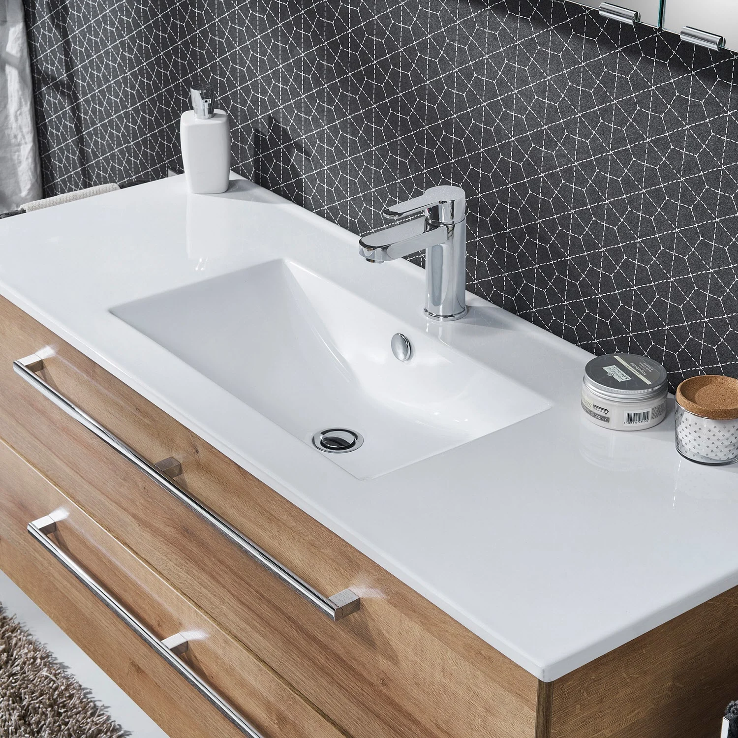 Steinkamp Life 2.0 Badmöbel Set 121 cm mit LED-Spiegelschrank Bild 4