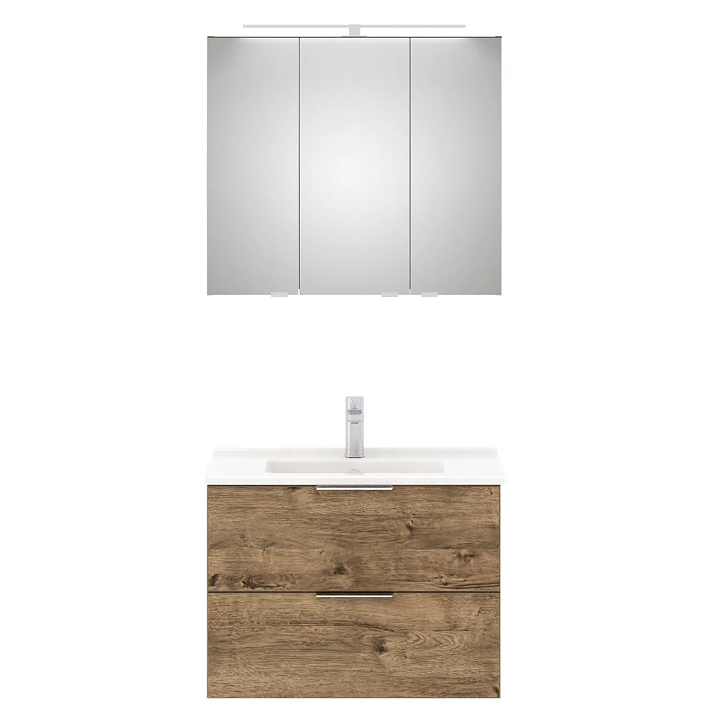 Steinkamp Living 2.0 Badmöbel Set 80 cm mit Spiegelschrank Bild 2