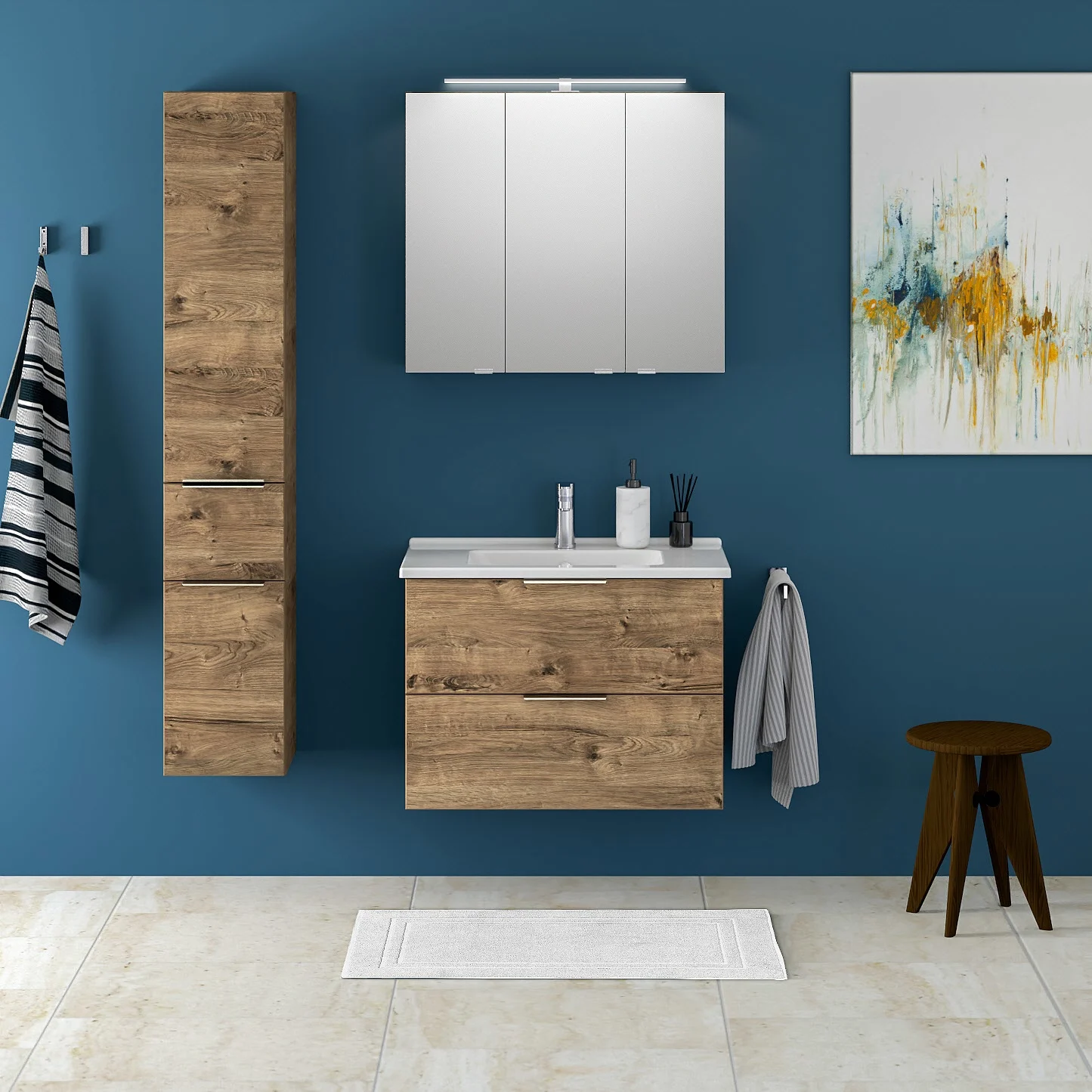 Steinkamp Living 2.0 Badmöbel Set 80 cm mit Spiegelschrank Bild 7