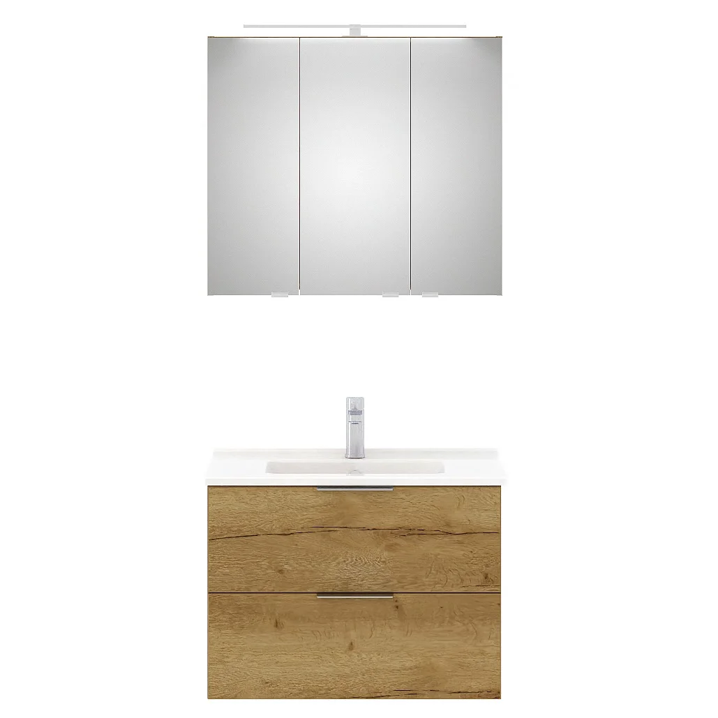 Steinkamp Living 2.0 Badmöbel Set 80 cm mit Spiegelschrank Bild 2