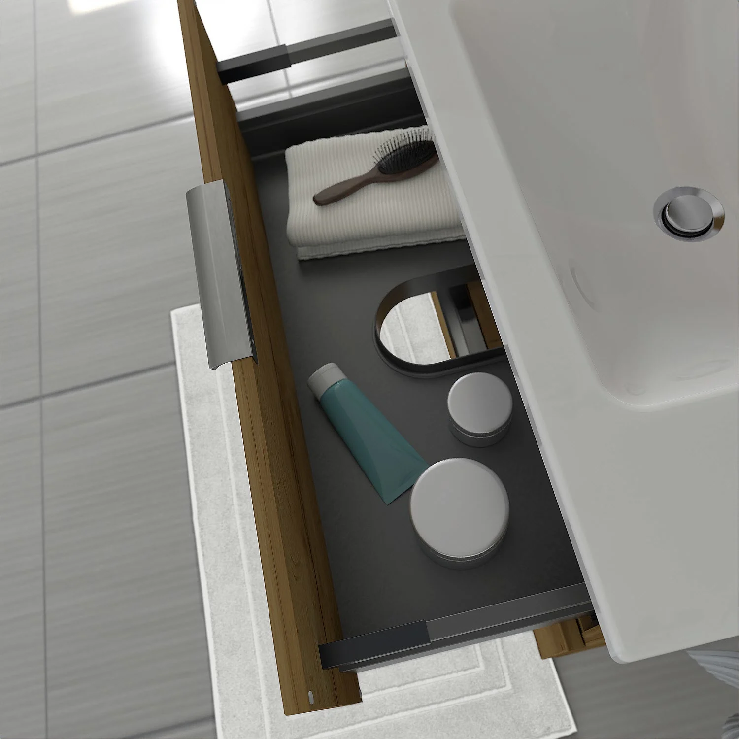 Steinkamp Living 2.0 Badmöbel Set 80 cm mit Spiegelschrank Bild 3