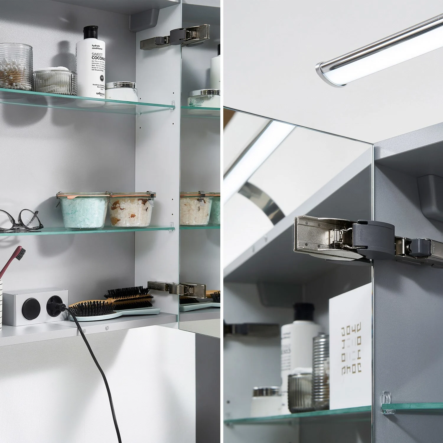 Steinkamp Living 2.0 Spiegelschrank 80 cm mit 3 Türen und LED-Aufsatzleuchte Bild 4