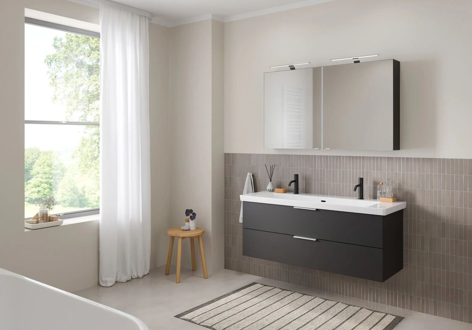 Steinkamp Living 2.0 Spiegelschrank 120 cm mit 2 Türen und LED-Aufsatzleuchten Bild 6