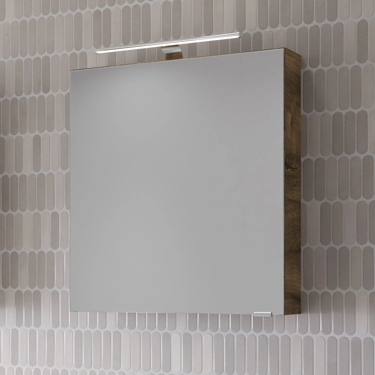 Steinkamp Living 2.0 Spiegelschrank 60 cm mit 1 Tür und LED-Aufsatzleuchte