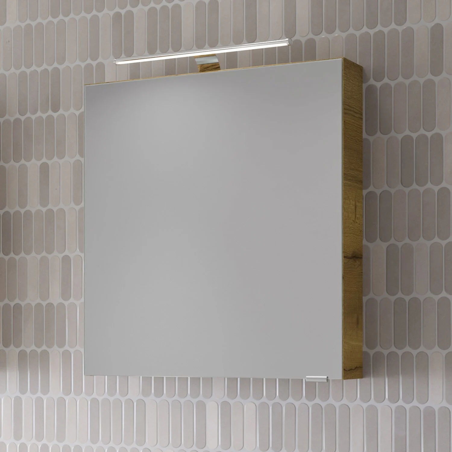 Steinkamp Living 2.0 Spiegelschrank 60 cm mit 1 Tür und LED-Aufsatzleuchte