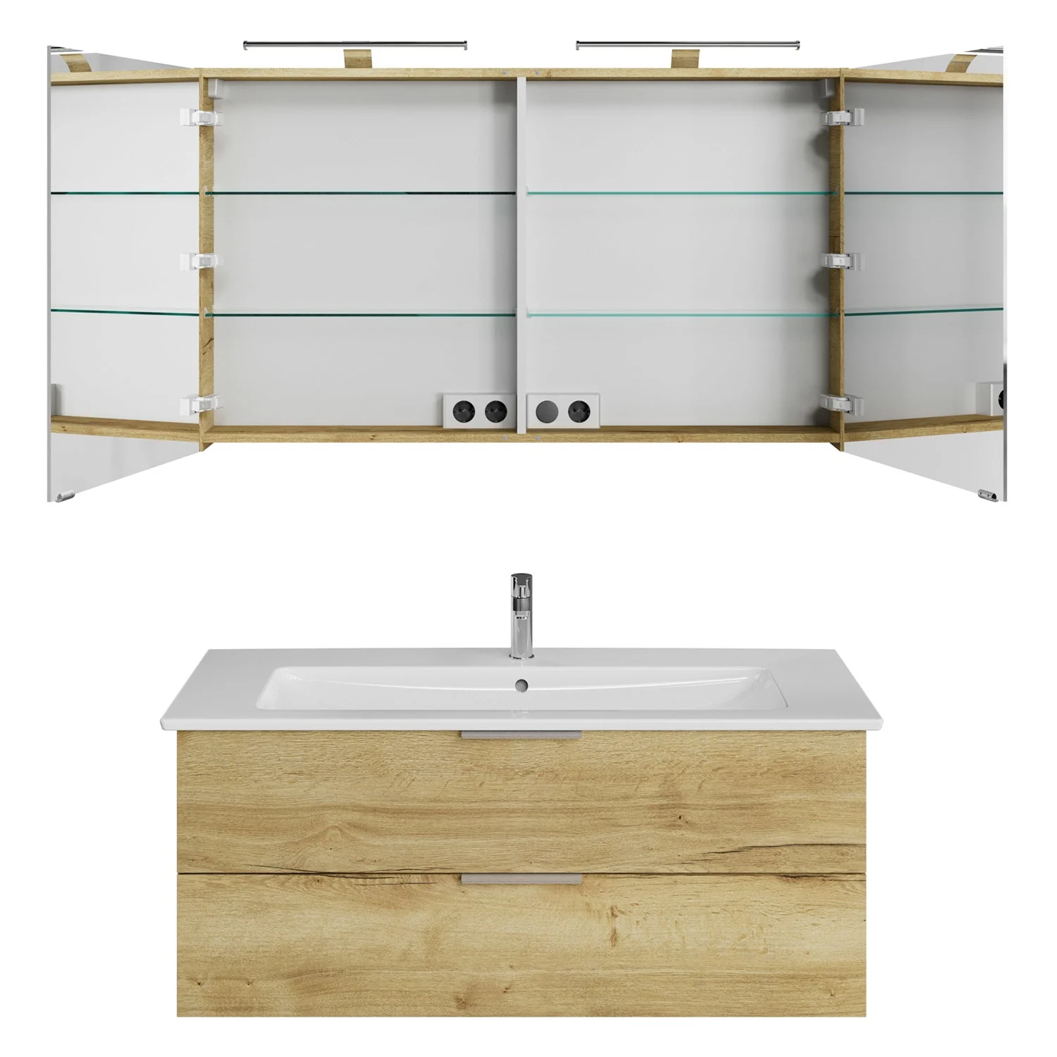 Steinkamp Living 2.0 / Villeroy & Boch Venticello Badmöbel Set 120 cm mit Spiegelschrank, 2 Türen Bild 10