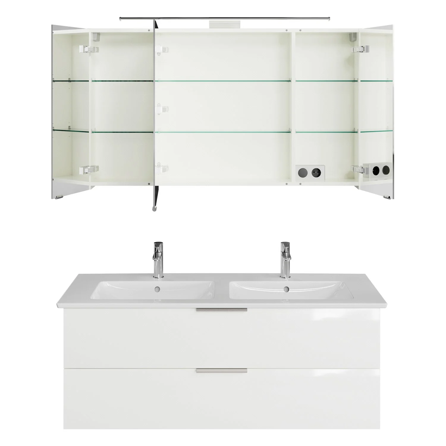 Steinkamp Living 2.0 / Villeroy & Boch Venticello Badmöbel Set 130 cm mit Spiegelschrank, 3 Türen Bild 10