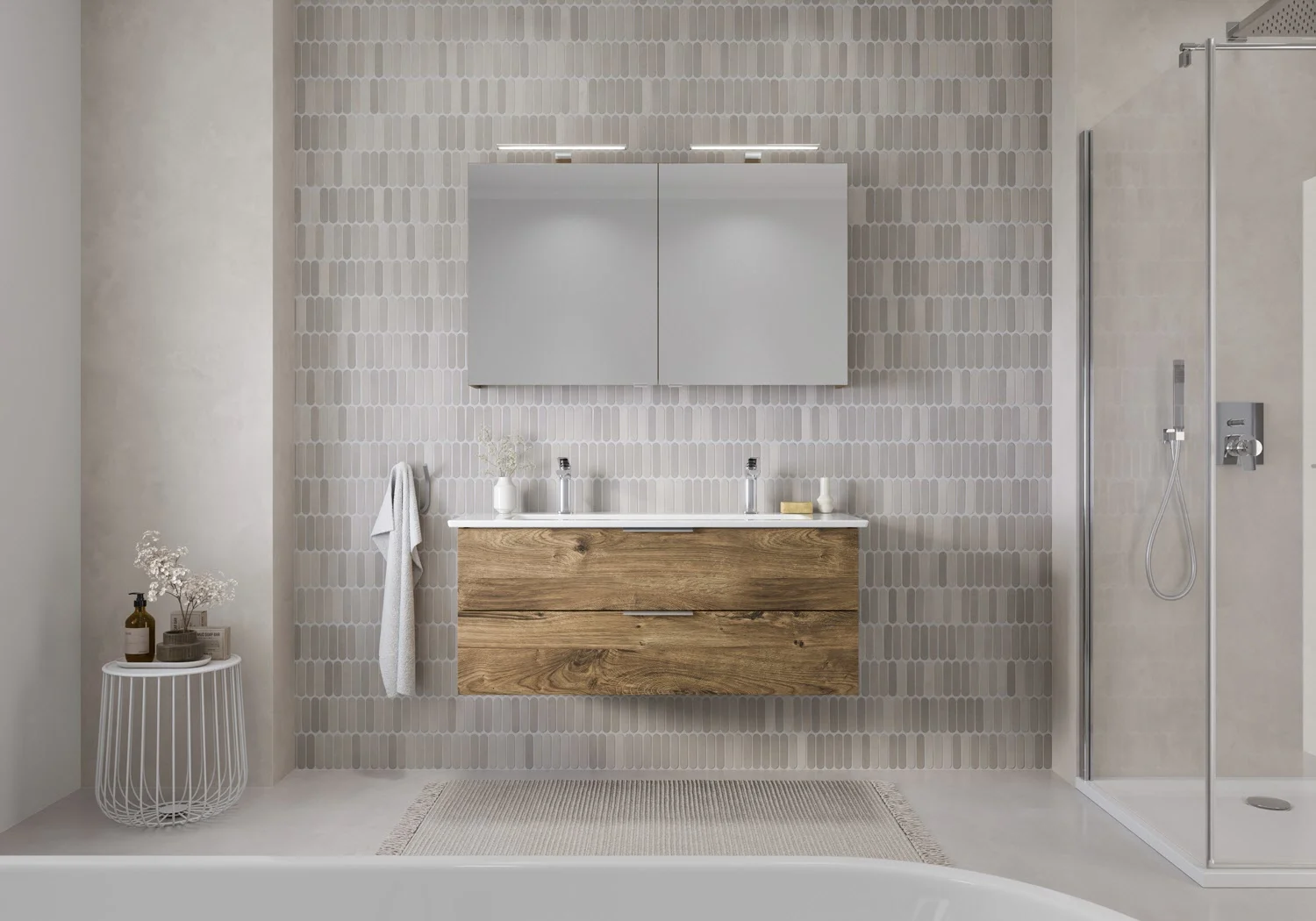 Steinkamp Living 2.0 / Villeroy & Boch Venticello Badmöbel Set 120 cm mit Spiegelschrank, 2 Türen Bild 5