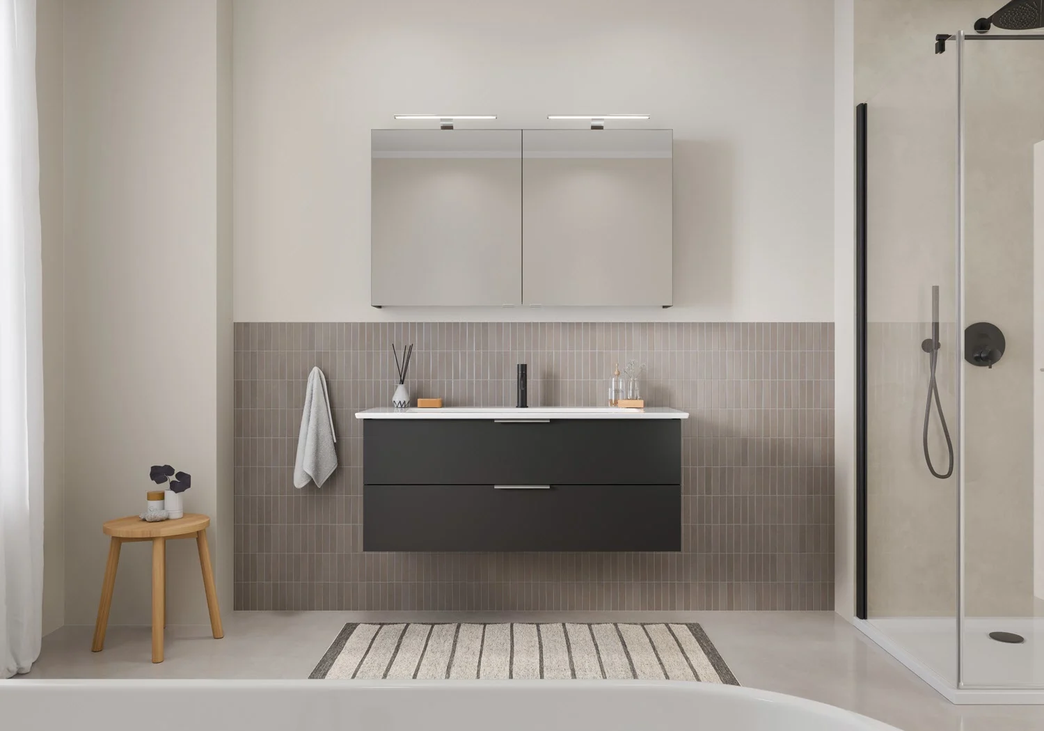 Steinkamp Living 2.0 / Villeroy & Boch Venticello Badmöbel Set 120 cm mit Spiegelschrank, 2 Türen Bild 5