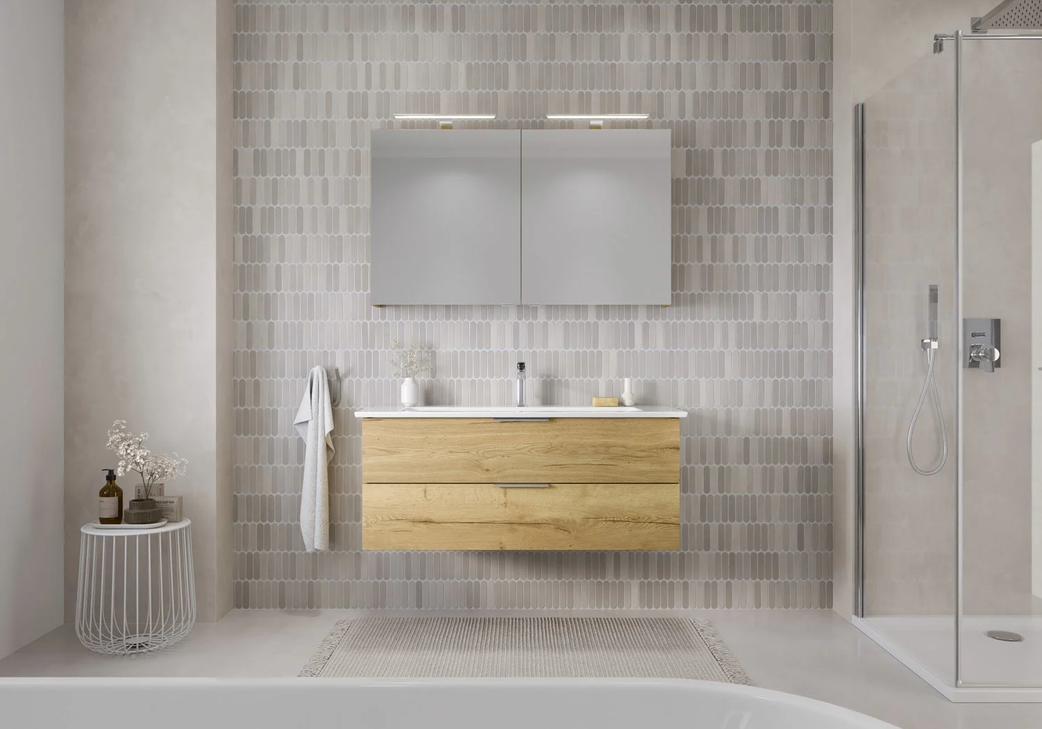 Steinkamp Living 2.0 / Villeroy & Boch Venticello Badmöbel Set 120 cm mit Spiegelschrank, 2 Türen Bild 5