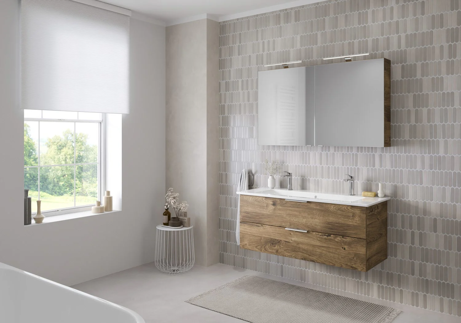 Steinkamp Living 2.0 / Villeroy & Boch Venticello Badmöbel Set 120 cm mit Spiegelschrank, 2 Türen Bild 6