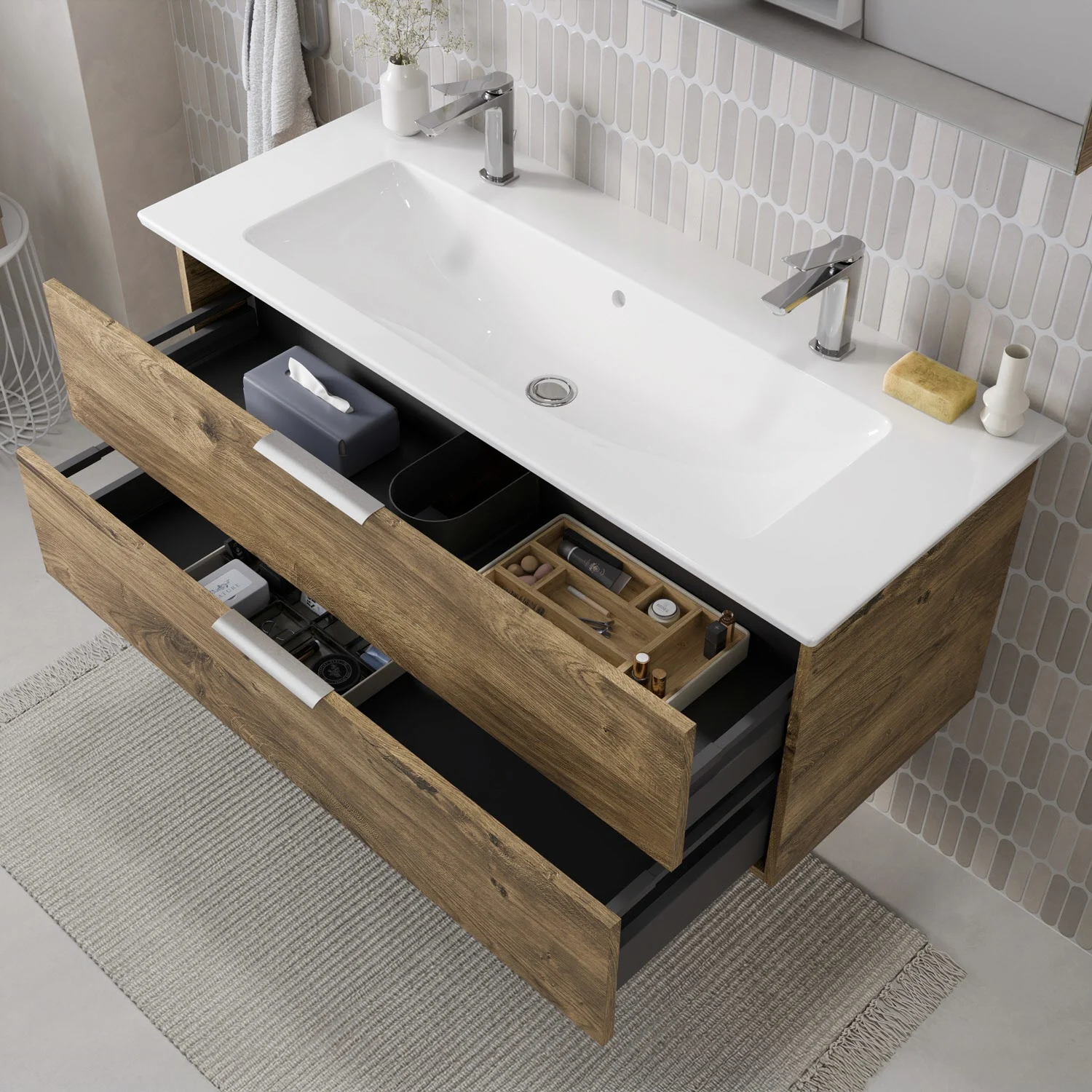 Steinkamp Living 2.0 / Villeroy & Boch Venticello Badmöbel Set 120 cm mit Spiegelschrank, 2 Türen Bild 3