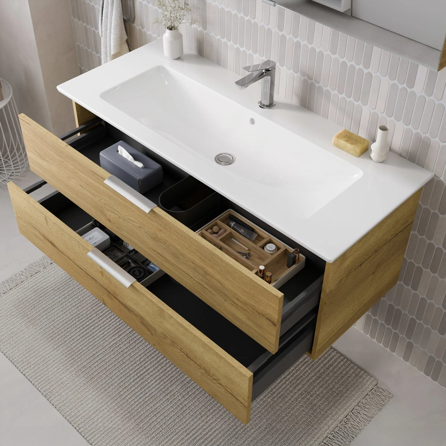 Steinkamp Living 2.0 / Villeroy & Boch Venticello Badmöbel Set 120 cm mit Spiegelschrank, 2 Türen Bild 3