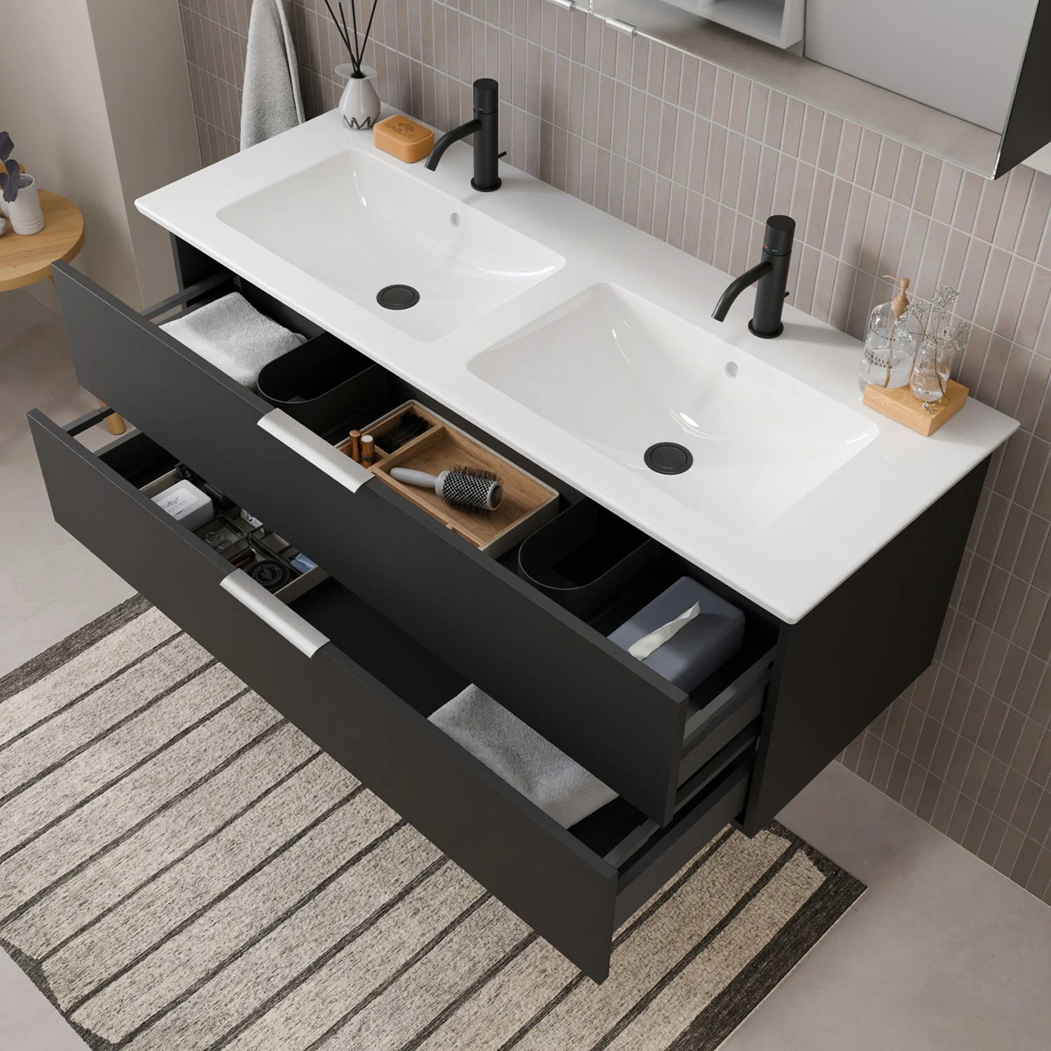 Steinkamp Living 2.0 / Villeroy & Boch Venticello Doppel-Waschtisch mit Unterschrank 130 cm Bild 3