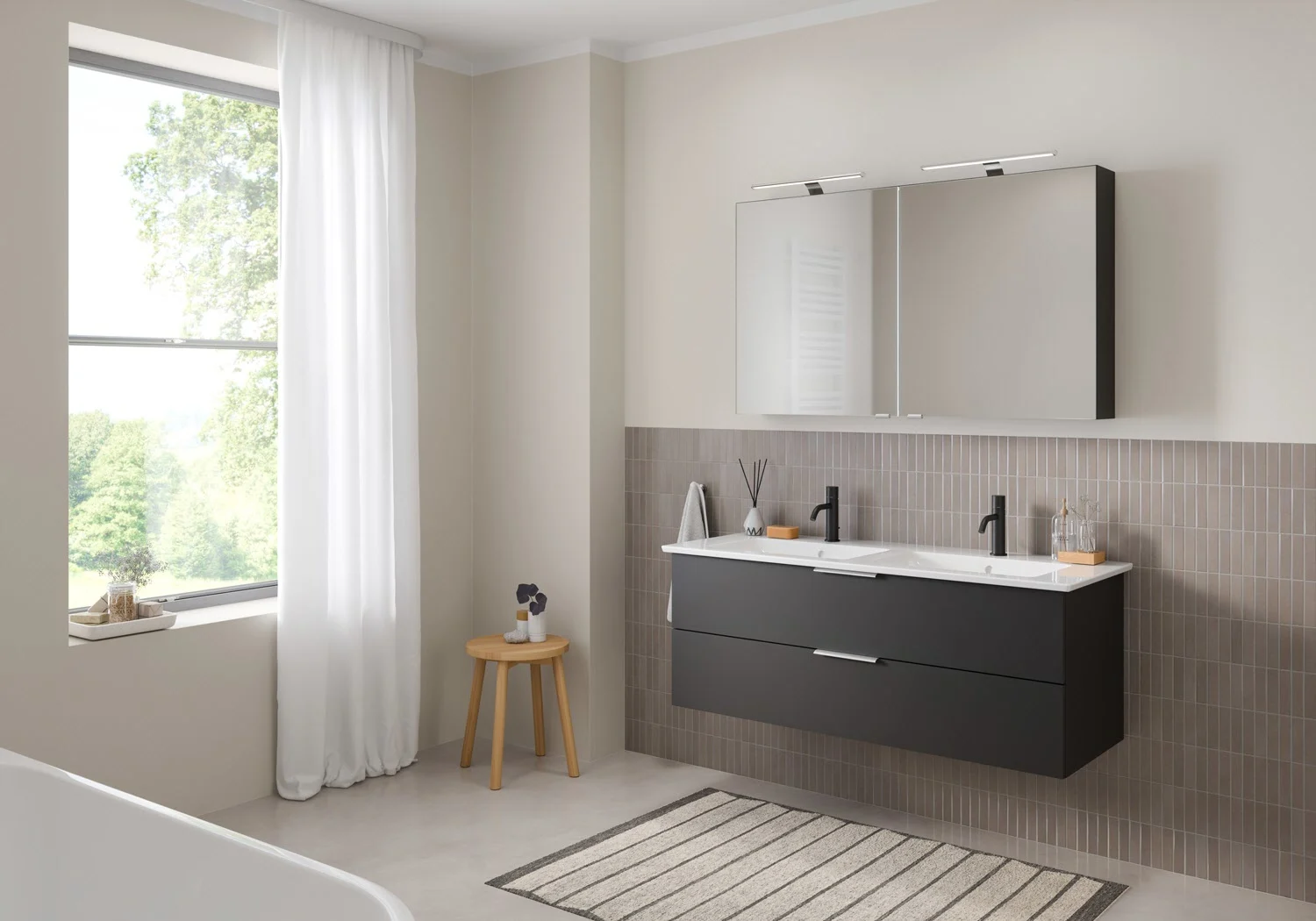 Steinkamp Living 2.0 / Villeroy & Boch Venticello Doppel-Waschtisch mit Unterschrank 130 cm Bild 6