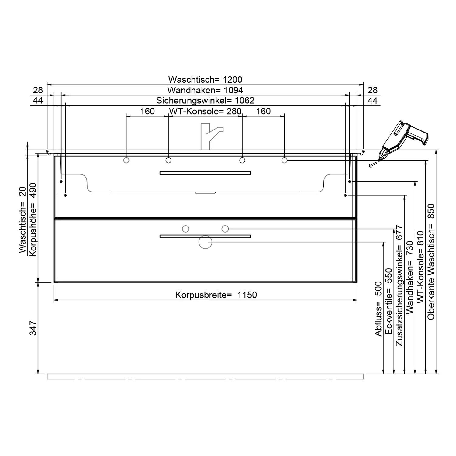 Steinkamp Living 2.0 Waschtischunterschrank für Villeroy & Boch Venticello Waschtisch 120 cm Bild 7