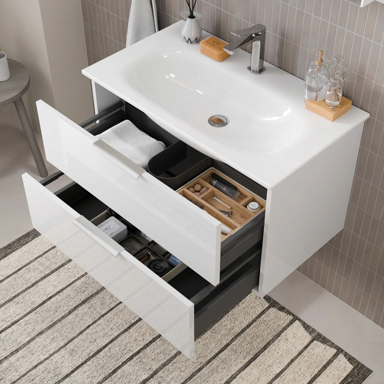 Steinkamp Living 2.0 Waschtischunterschrank für GROHE Essence Waschtisch 80 cm Bild 3