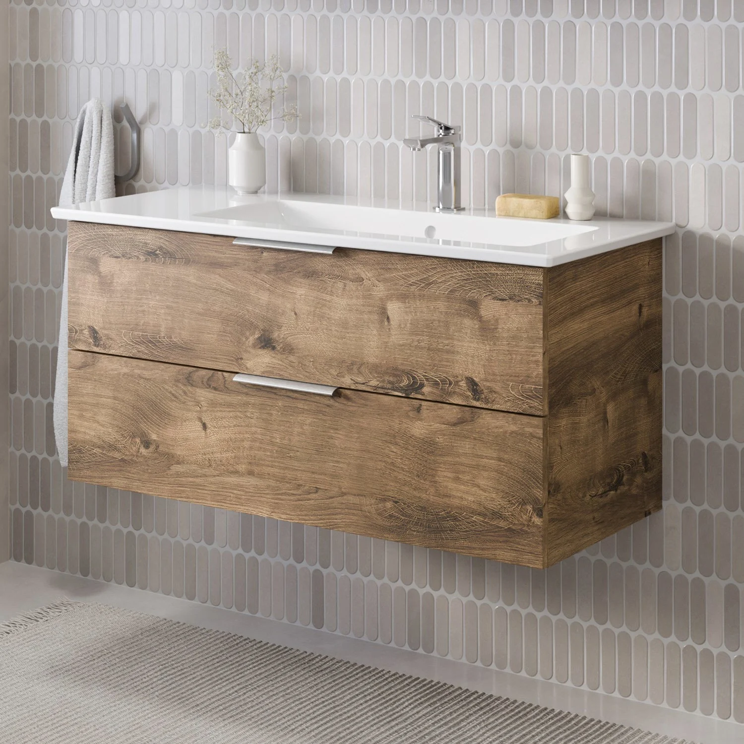 Steinkamp Living 2.0 Waschtischunterschrank für Villeroy & Boch Venticello Waschtisch 100 cm, Becken rechts