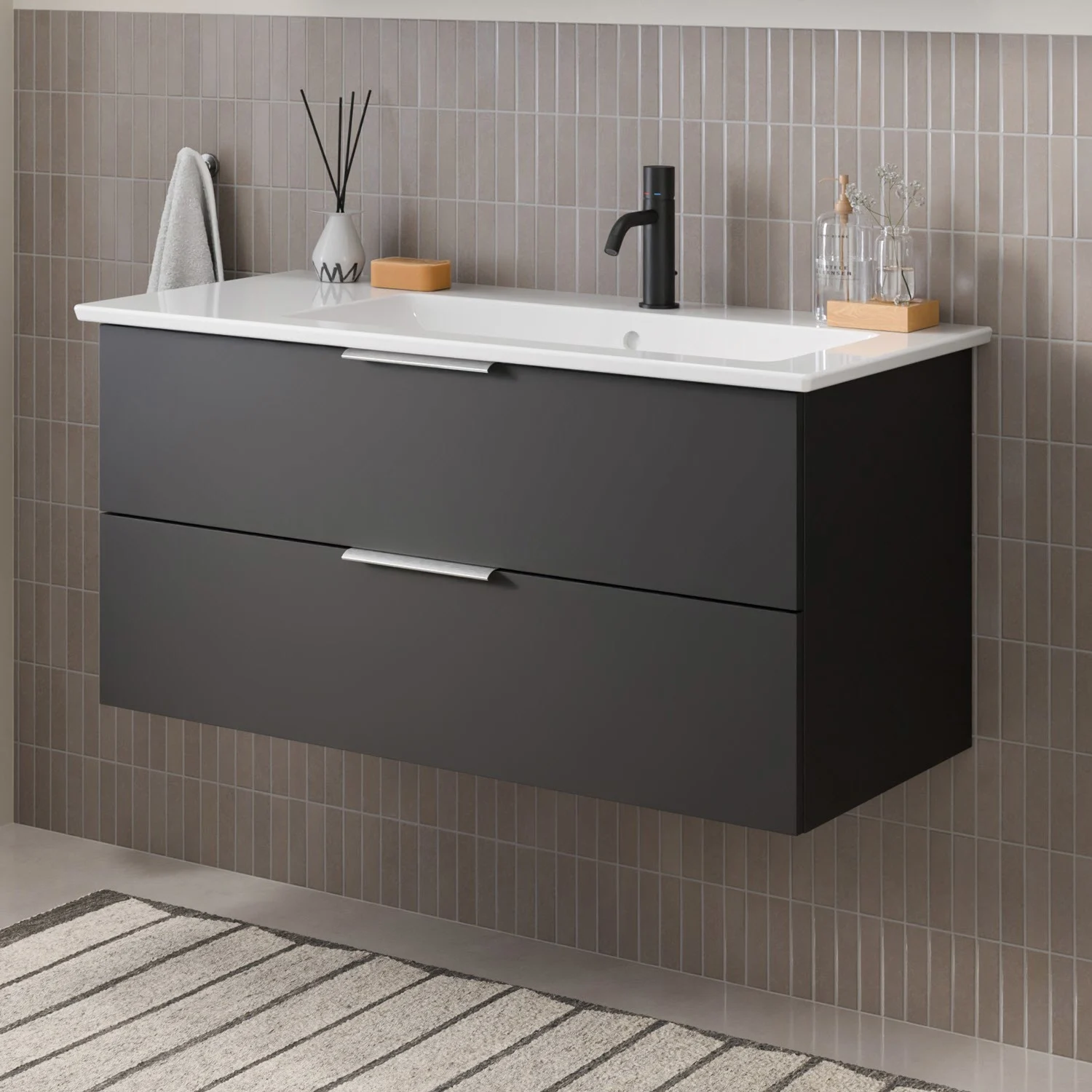 Steinkamp Living 2.0 Waschtischunterschrank für Villeroy & Boch Venticello Waschtisch 100 cm, Becken rechts