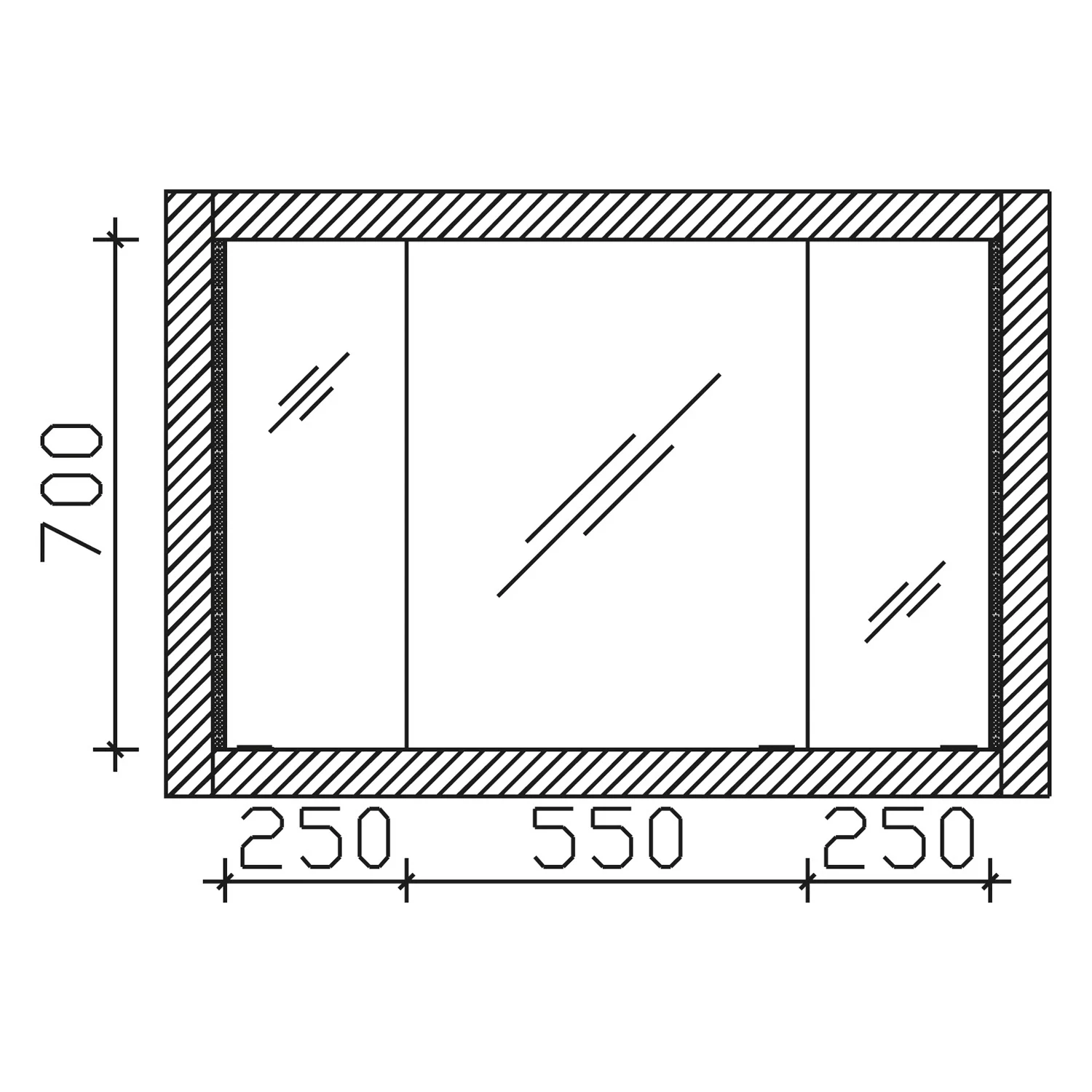 Steinkamp Value Einbauspiegelschrank 121,5 cm mit 3 Türen und LED-Beleuchtung Bild 5