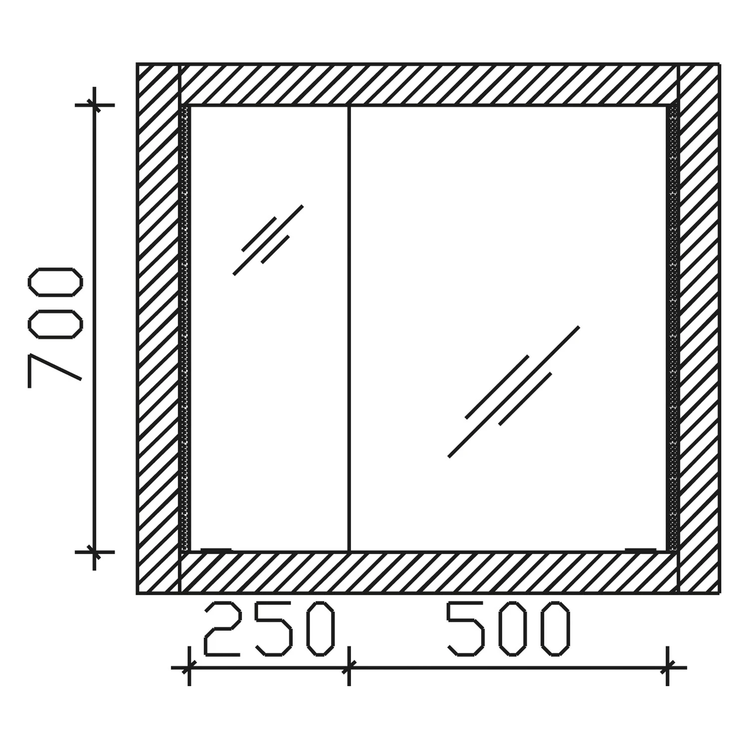 Steinkamp Value Einbauspiegelschrank 91,5 cm mit 2 Türen und LED-Beleuchtung Bild 5