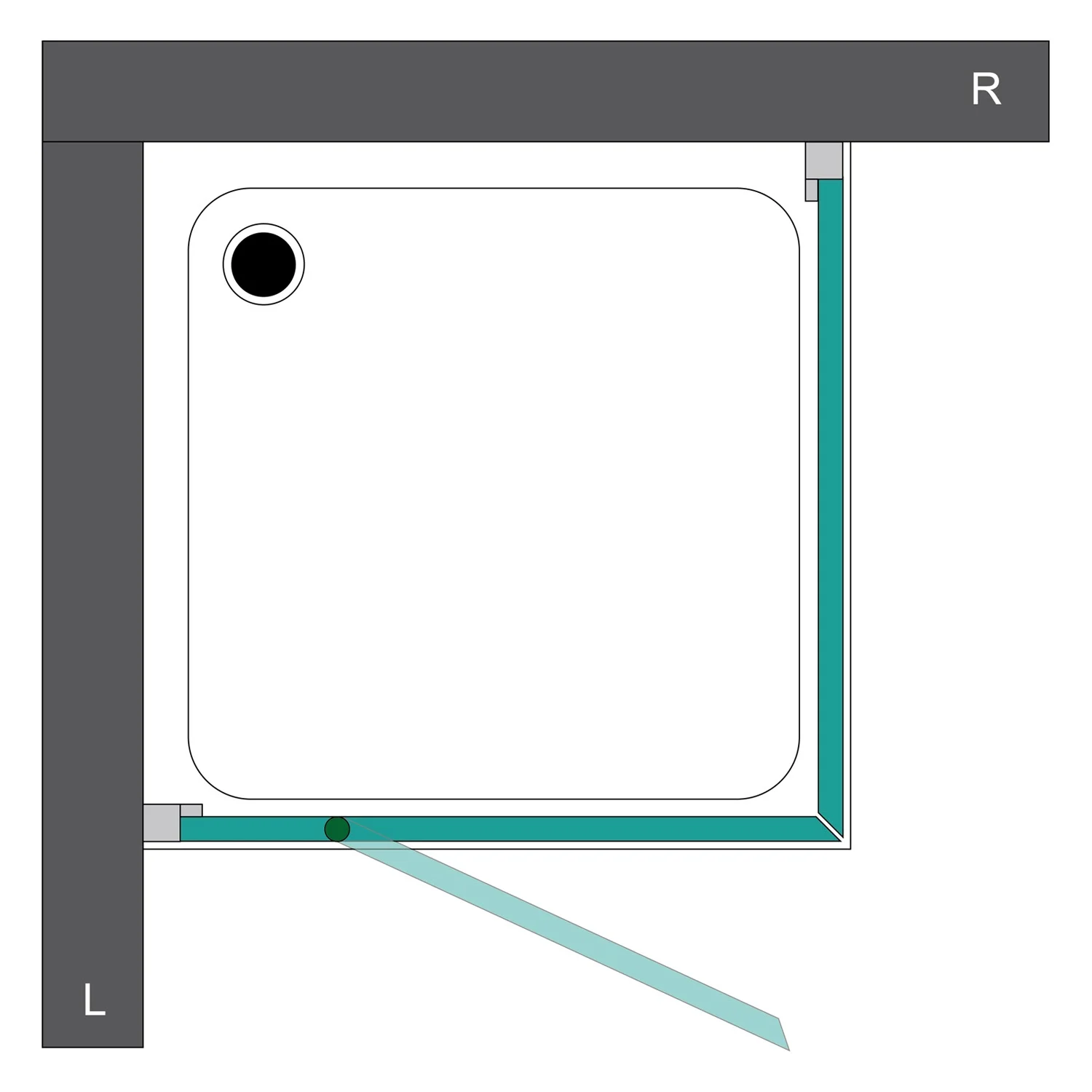 Steinkamp Lifestyle Drehtür mit Seitenwand 100 x 100 cm Anschlag links inkl. easypearl Bild 5