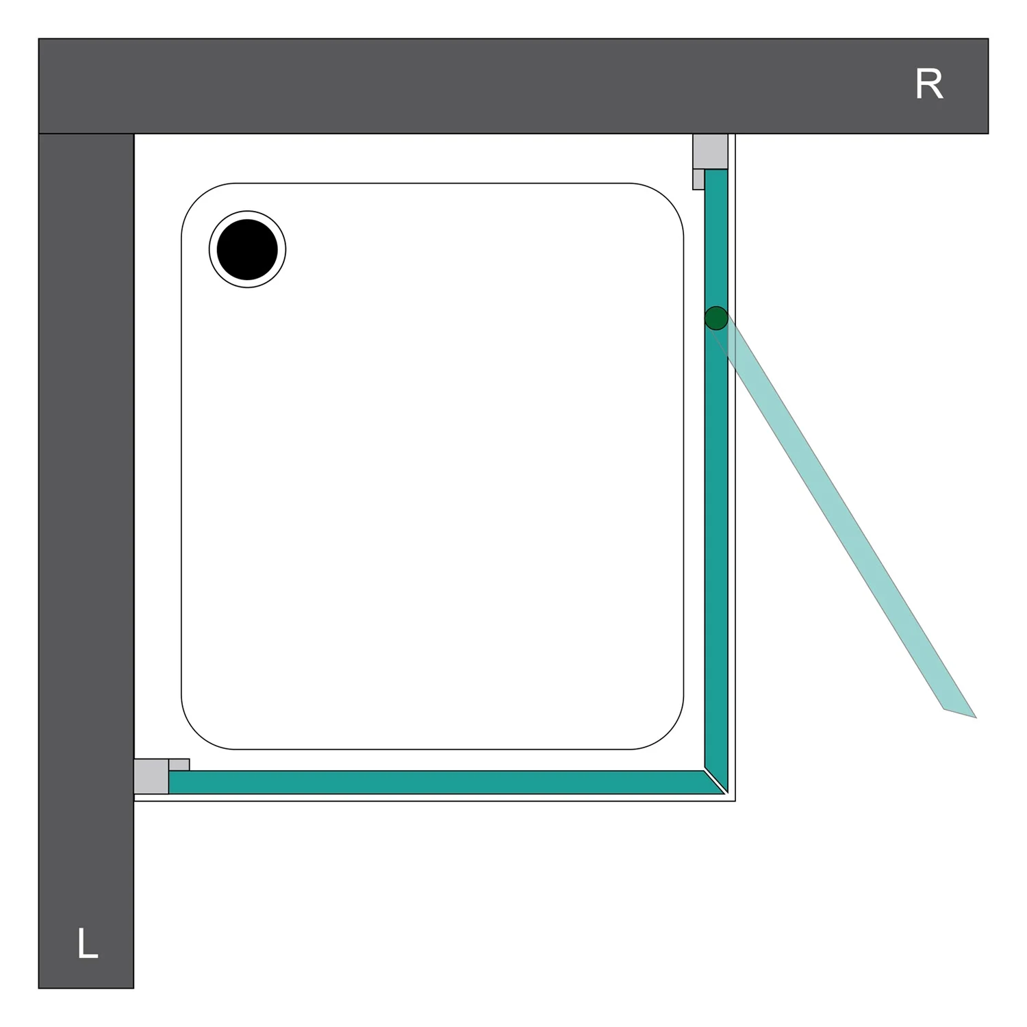 Steinkamp Lifestyle Drehtür mit Seitenwand 100 x 90 cm Anschlag rechts inkl. easypearl Bild 5