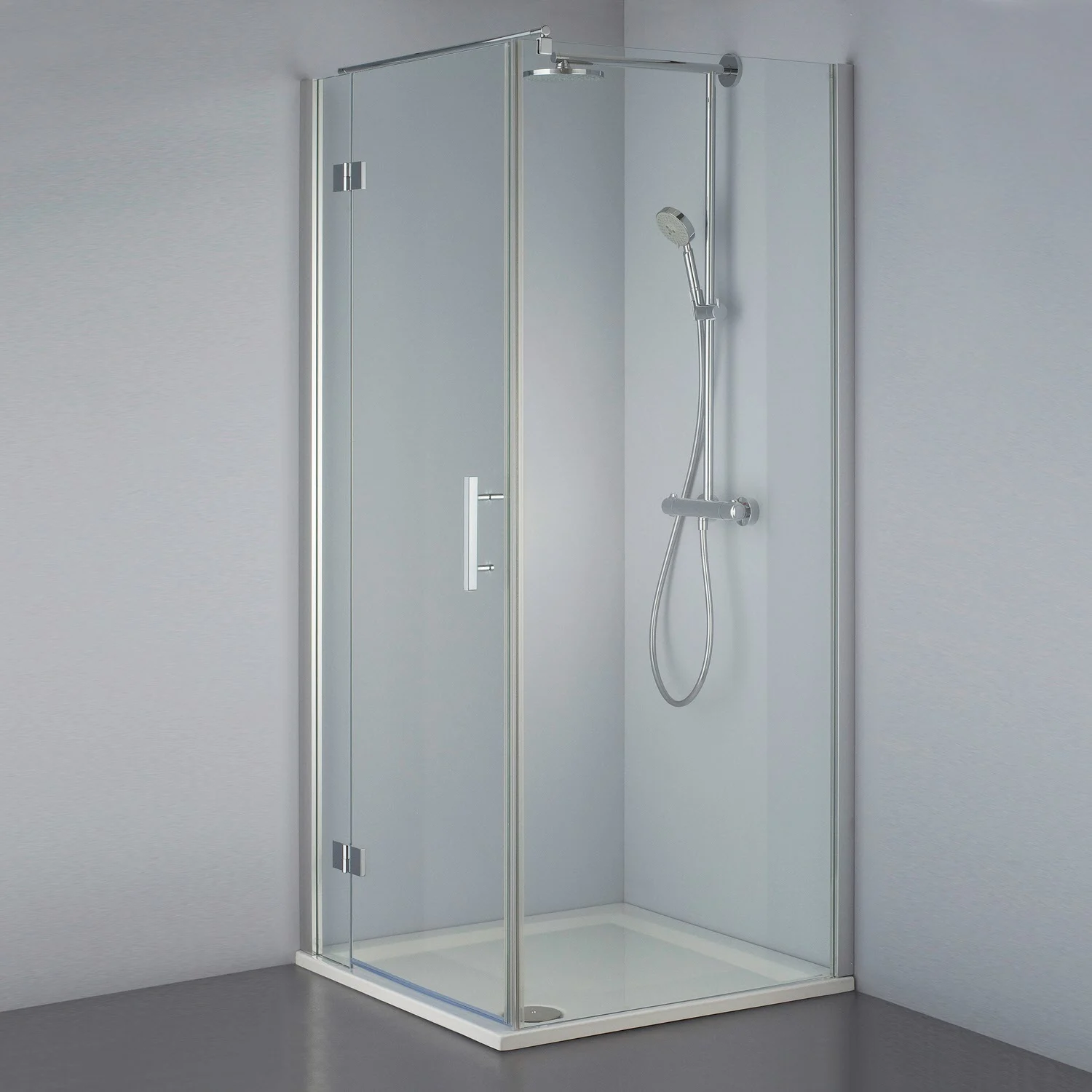 Steinkamp Lifestyle Drehtür mit Seitenwand 90 x 120 cm Anschlag links inkl. easypearl