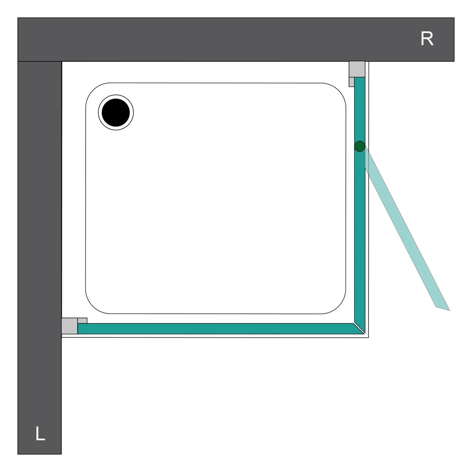 Steinkamp Living Drehtür an Nebenteil mit Seitenwand 80 x 90 cm Anschlag rechts inkl. easypearl Bild 5