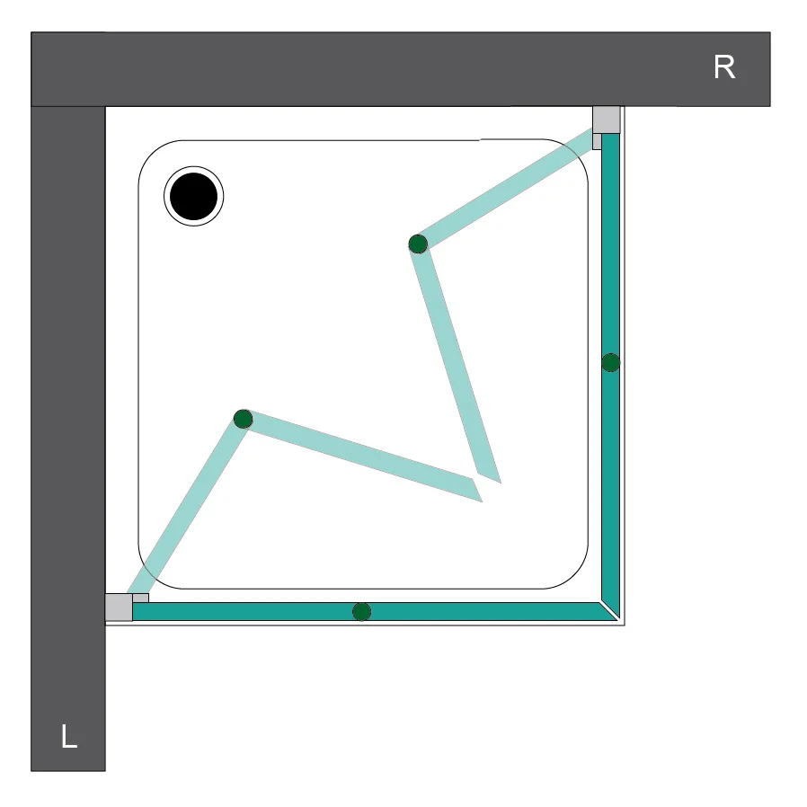 Steinkamp Living Eckeinstieg Drehfalttür 90 x 90 x 200 cm inkl. easypearl Bild 4
