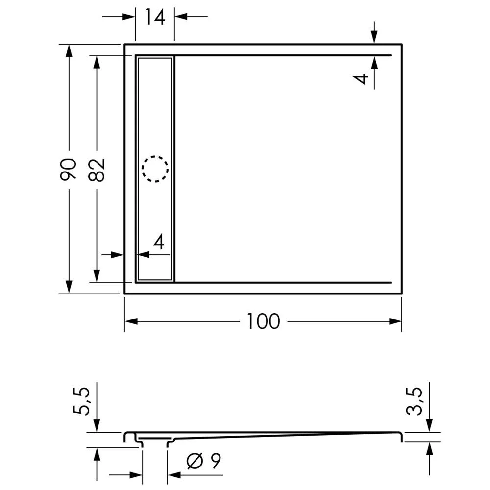 Steinkamp Living Duschwanne 120 x 90 cm mit Ablaufrinne, superflach Bild 4