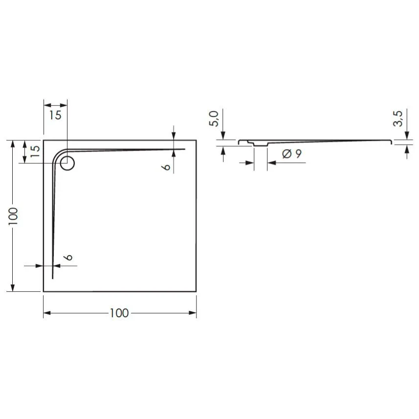 Steinkamp Plan Duschwanne 100 x 100 cm superflach mit Antirutsch Bild 3
