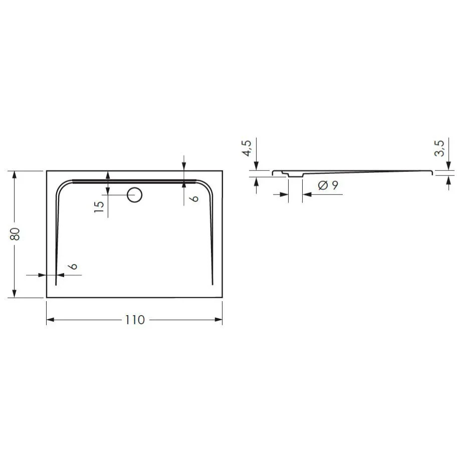 Steinkamp Plan Duschwanne 110 x 80 cm superflach Bild 4
