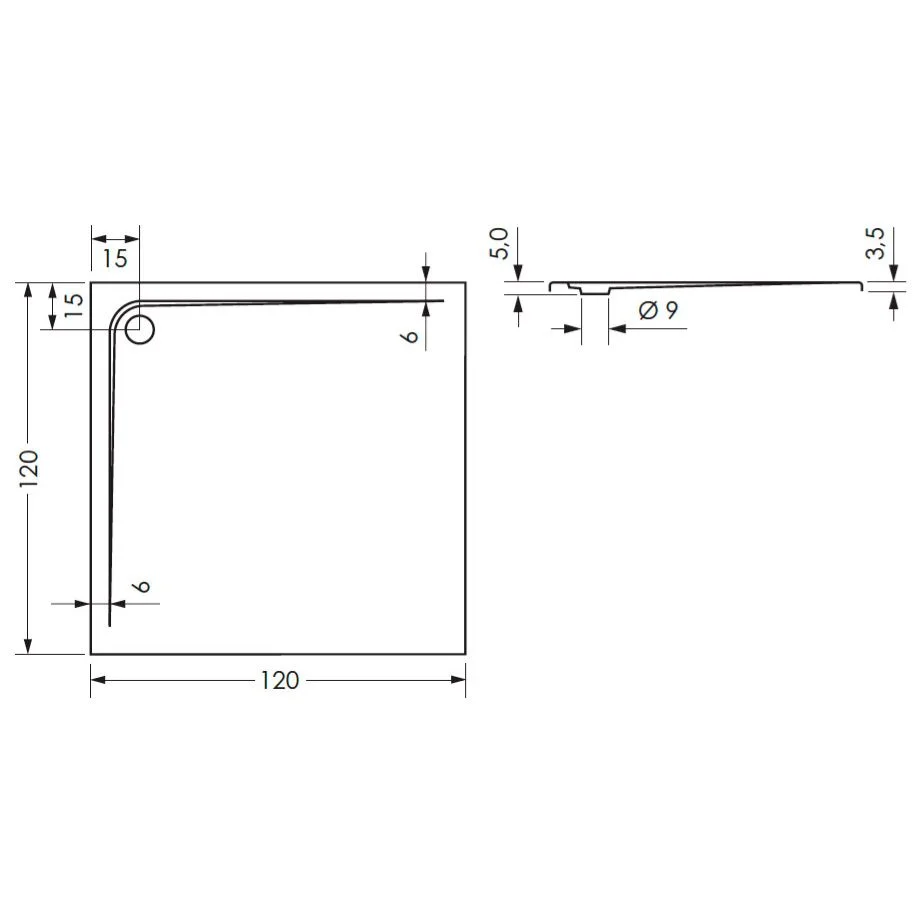 Steinkamp Plan Duschwanne 120 x 120 cm superflach mit Antirutsch Bild 3