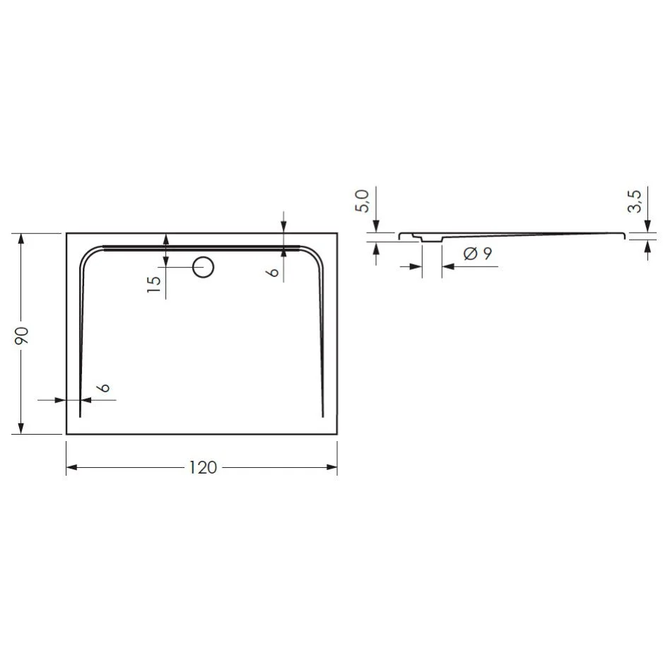 Steinkamp Plan Duschwanne 120 x 90 cm superflach mit Antirutsch Bild 3