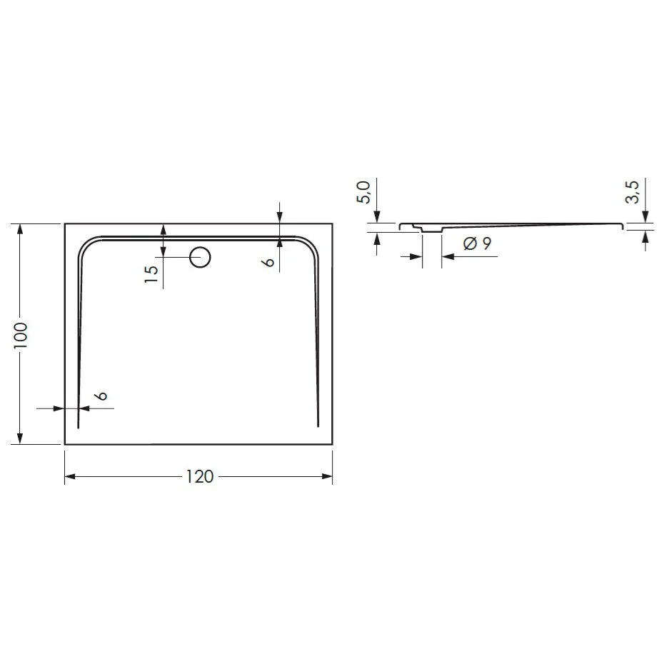 Steinkamp Plan Duschwanne 120 x 100 cm superflach mit Antirutsch Bild 3
