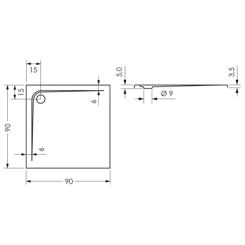 Steinkamp Plan Duschwanne 90 x 90 cm superflach mit Antirutsch Bild 3