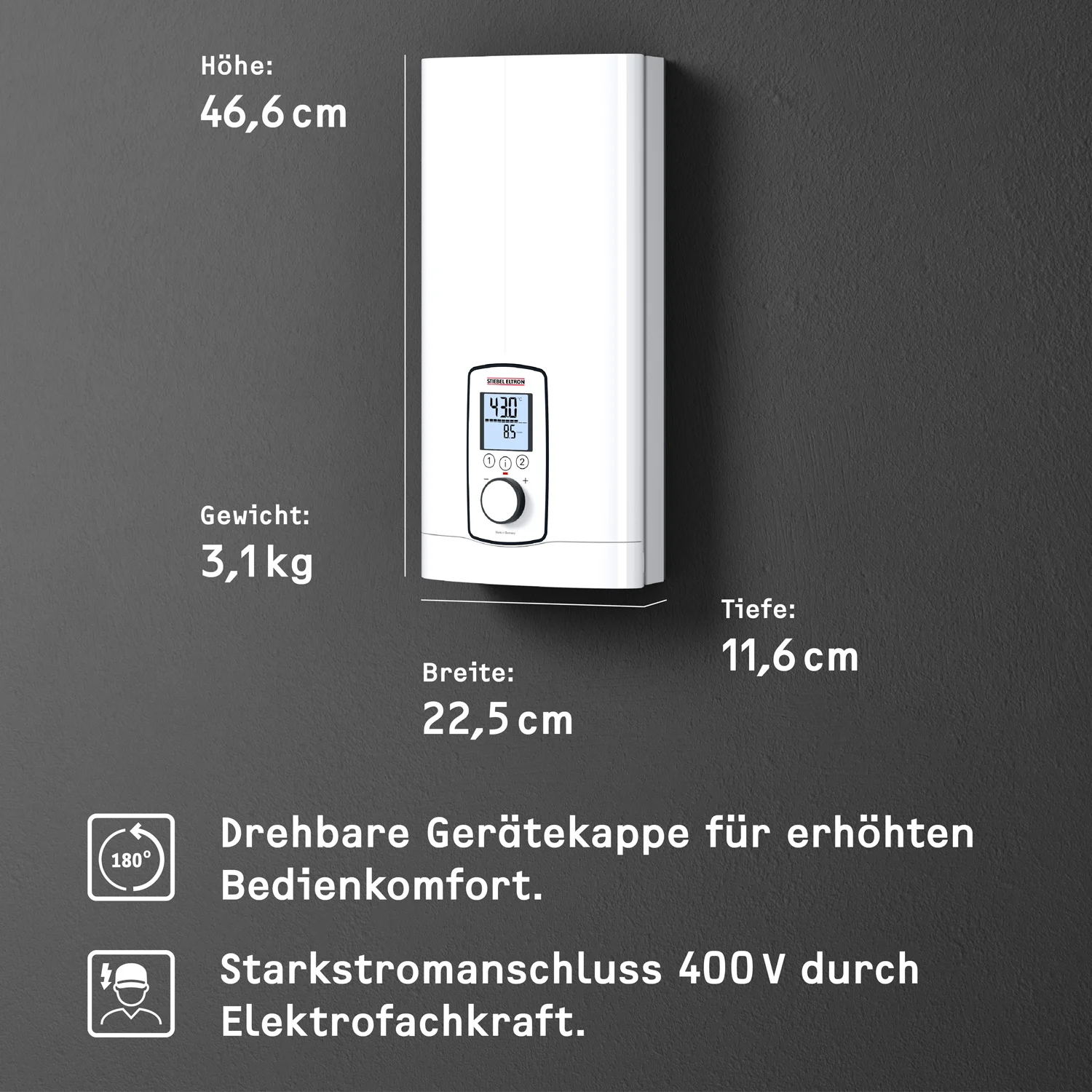 Stiebel Eltron Durchlauferhitzer DHE Touch 18 21 24,  vollektronisch geregelt Bild 4