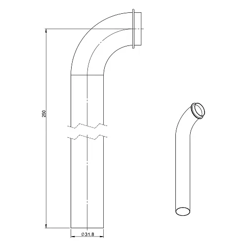 Sturotec Ablaufbogen 1 1/4" 25 cm Bild 2