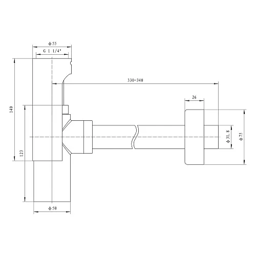 Sturotec Design Röhrensiphon 1 1/4" Bild 2
