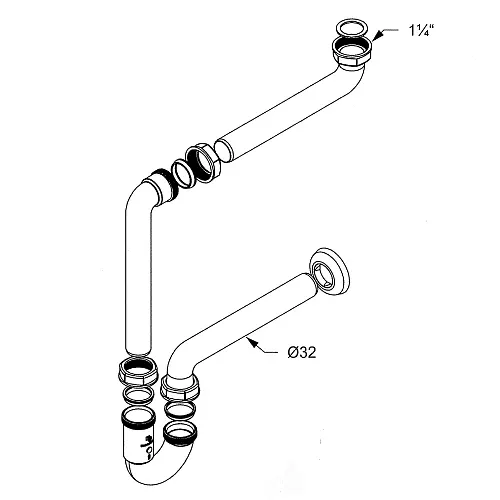 Sturotec Raumspar-Geruchsverschluß  1 1/4" Bild 2