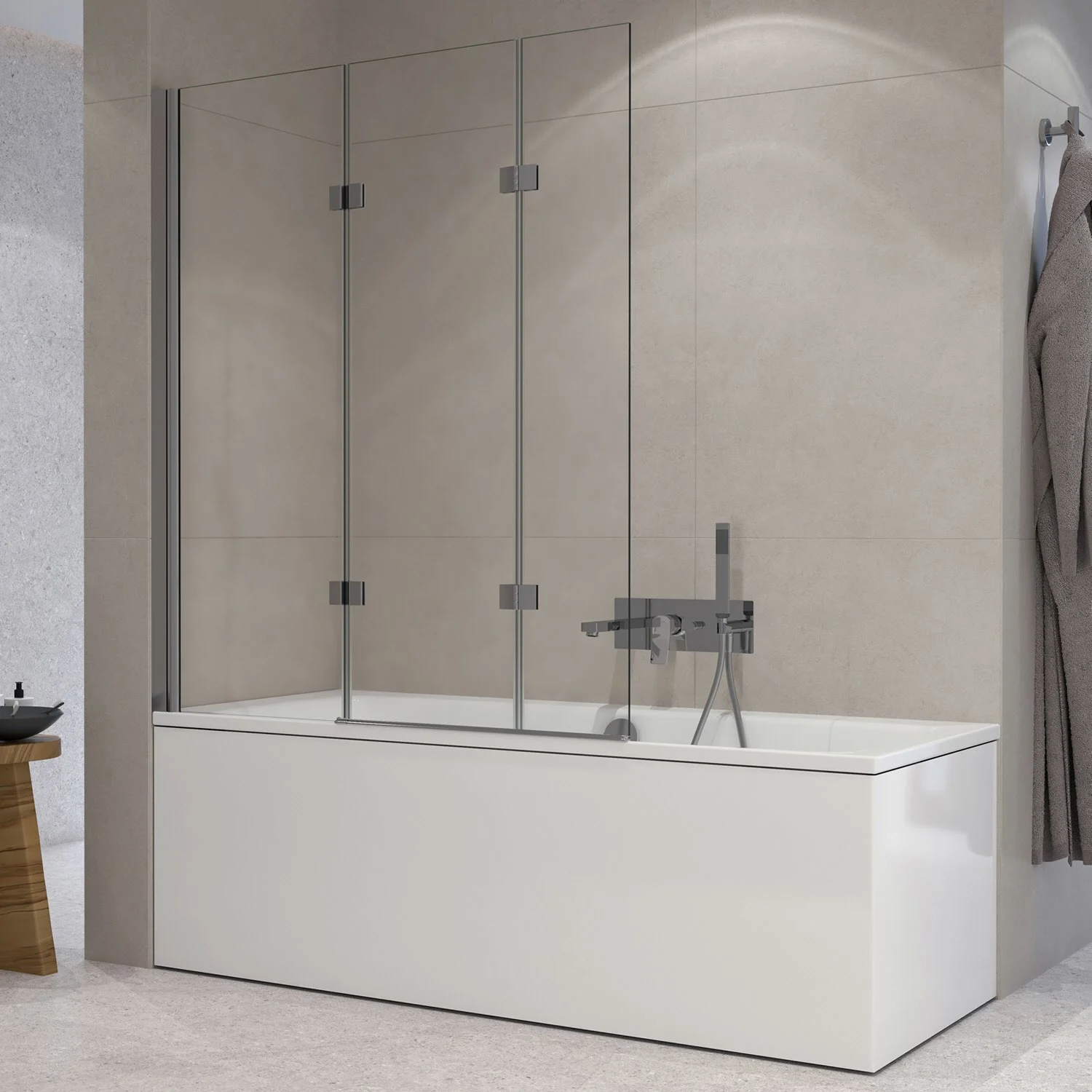 Sturotec 3030 Badewannenaufsatz mit 2 Faltelemente 120 x 140 cm mit Nano-Beschichtung