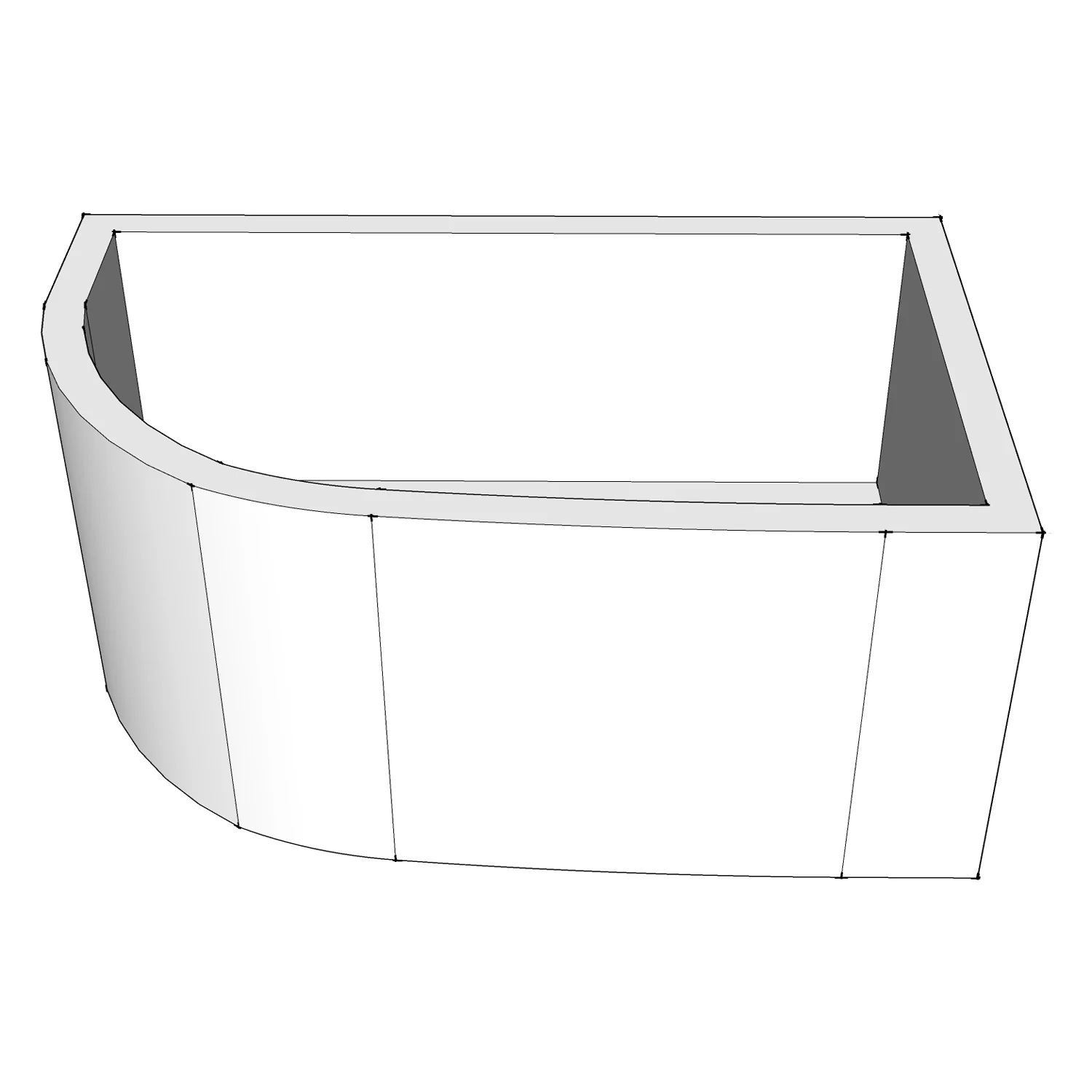 Sturotec Wannenträger für Riho Lyra Raumspar-Badewanne 140 x 90 cm, links für Eckeinbau