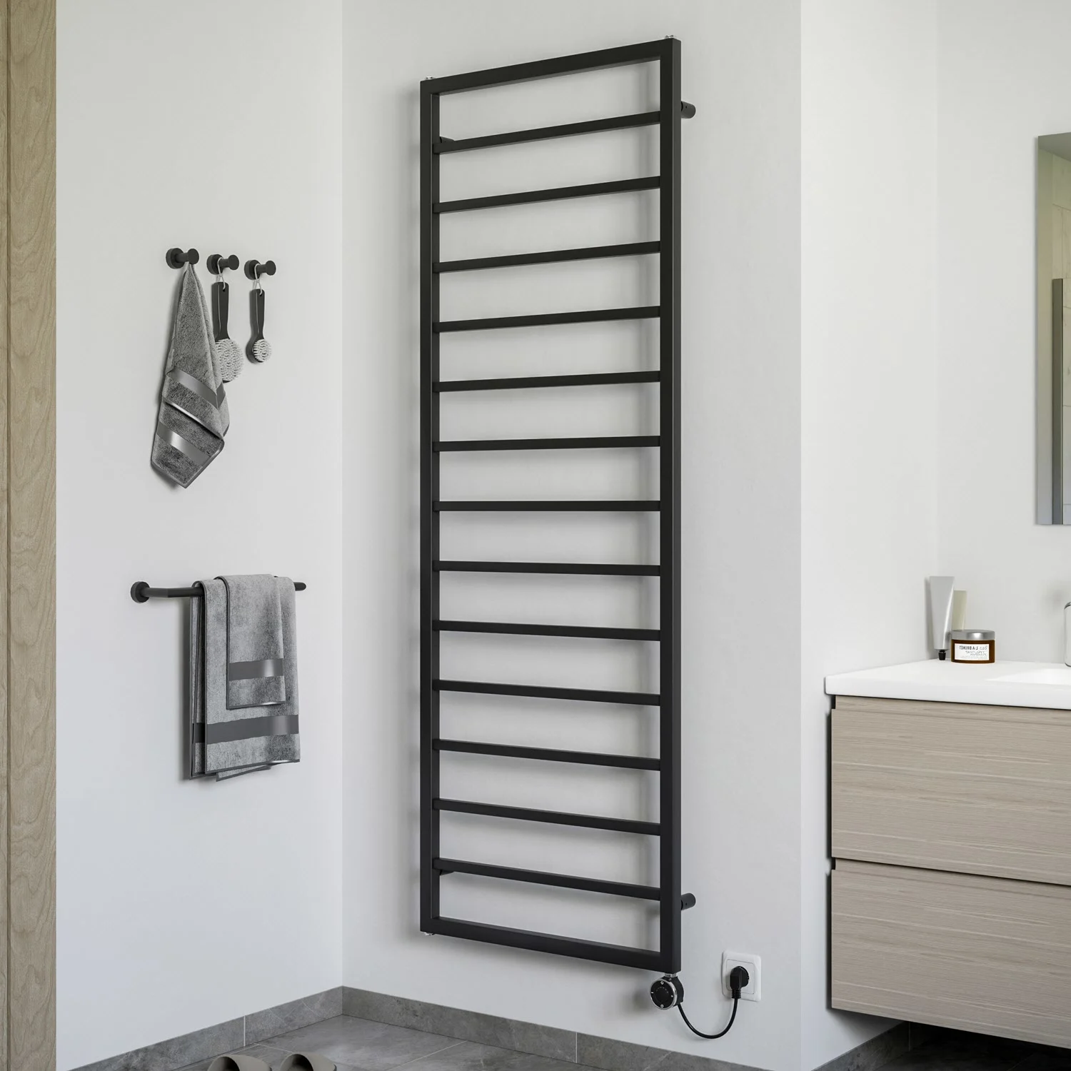 Sturotec Bath 3 E Badheizkörper 60 x 172 cm, rein elektrisch, mit integr. Raumthermostat