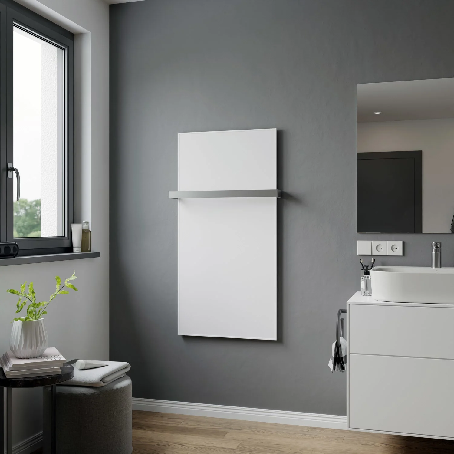 Sturotec Bath 7 E Infrarot-Badheizkörper 60 x 120 cm mit Handtuchhalter Bild 2